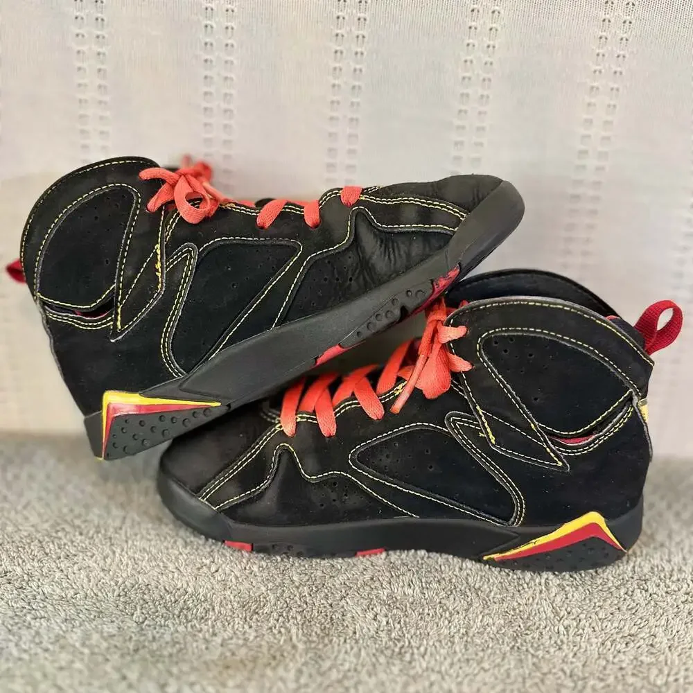 Jordan Boy's Air 7 Retro BG Black/Citrus/Varsity Red